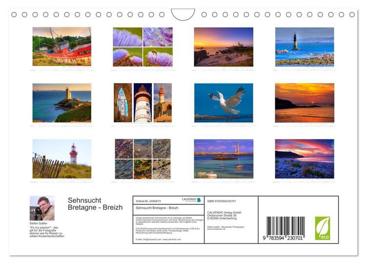 Produktbild: Sehnsucht Bretagne - Breizh (Wandkalender 2027 DIN A4 quer), CALVENDO Monatskalender