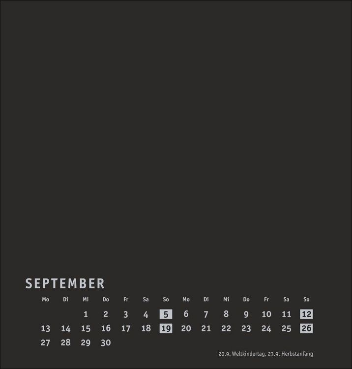 Produktbild: Premium-Bastelkalender schwarz mittel 2027