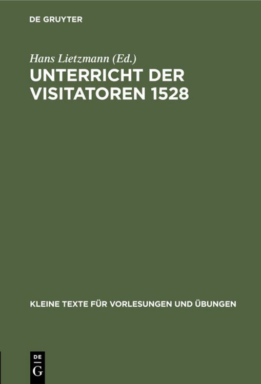 Produktbild: Unterricht der Visitatoren 1528