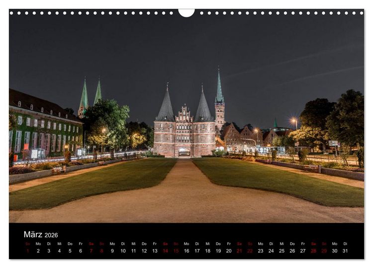 Produktbild: Eine Nacht in L&uuml;beck (Wandkalender 2026 DIN A3 quer), CALVENDO Monatskalender