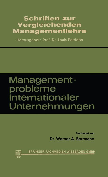 Produktbild: Managementprobleme internationaler Unternehmungen