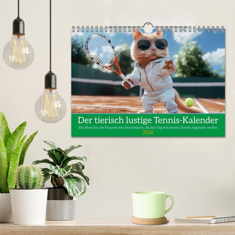 Produktbild: Der tierisch lustige Tennis-Kalender (Wandkalender 2026 DIN A4 quer), CALVENDO Monatskalender