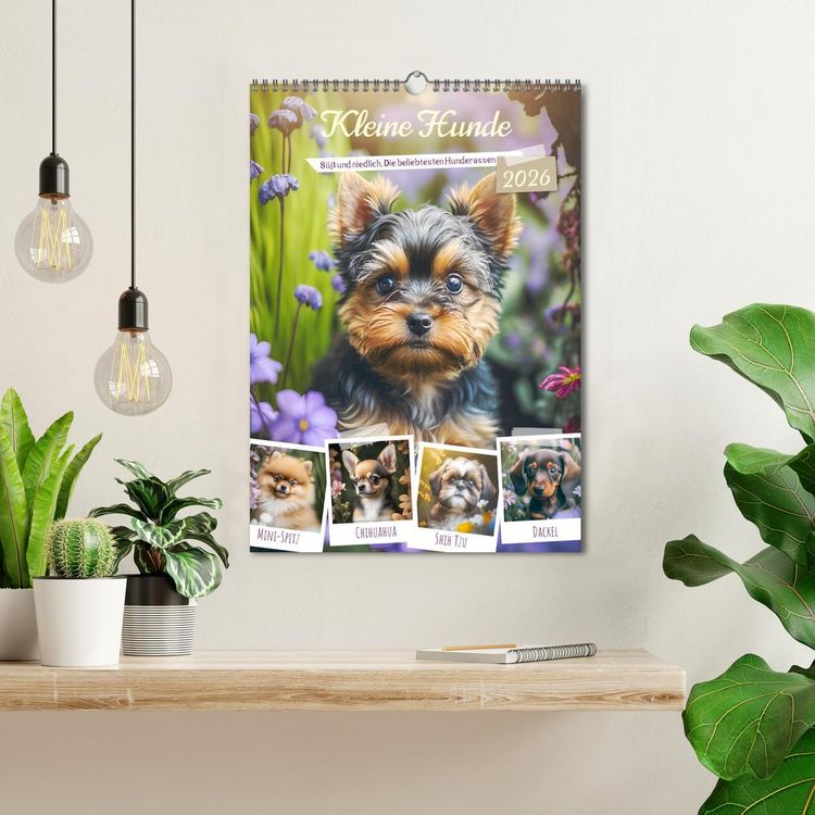 Produktbild: Kleine Hunde. S&uuml;&szlig; und niedlich. Die beliebtesten Hunderassen (Wandkalender 2026 DIN A3 hoch), CALVENDO Monatskalender