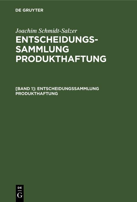 Produktbild: Entscheidungssammlung Produkthaftung