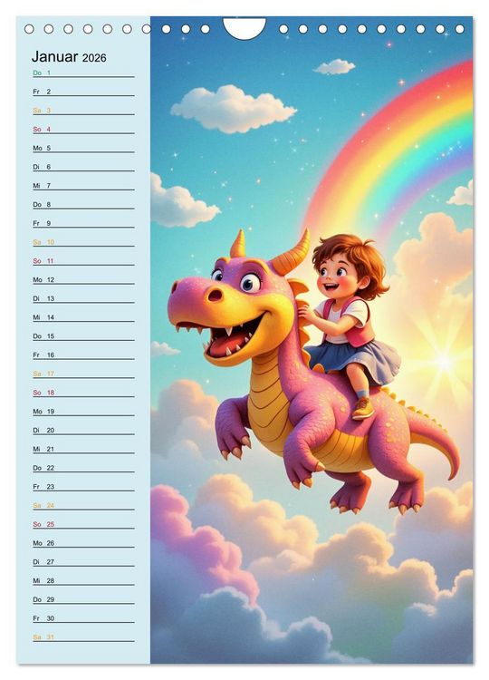 Produktbild: Traumreise ins Abenteuerland - Planer f&uuml;r Kinder (Wandkalender 2026 DIN A4 hoch), CALVENDO Monatskalender