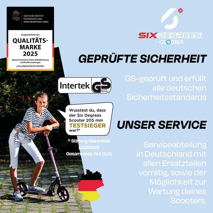 Produktbild: SIX DEGREES Alu Scooter 205 pastellblau
