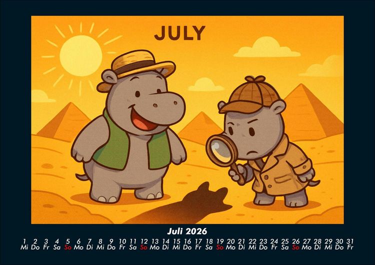 Produktbild: Sash & Sashito - Detektivmission durchs Jahr 2026 Fotokalender DIN A4
