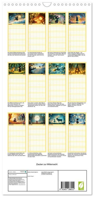 Produktbild: Familienplaner 2026 - Zauber zur Mitternacht mit 5 Spalten (Wandkalender, 21 x 45 cm) CALVENDO