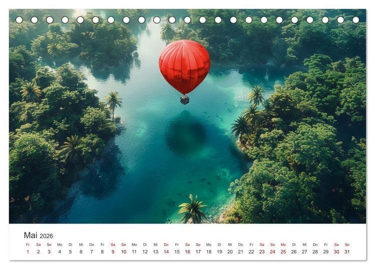 Produktbild: Freiheit im Wind - Mit dem Ballon durchs Jahr (Tischkalender 2026 DIN A5 quer), CALVENDO Monatskalender