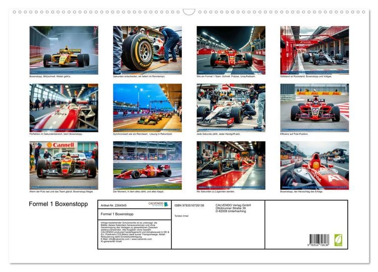 Produktbild: Formel 1 Boxenstopp (Wandkalender 2026 DIN A2 quer), CALVENDO Monatskalender
