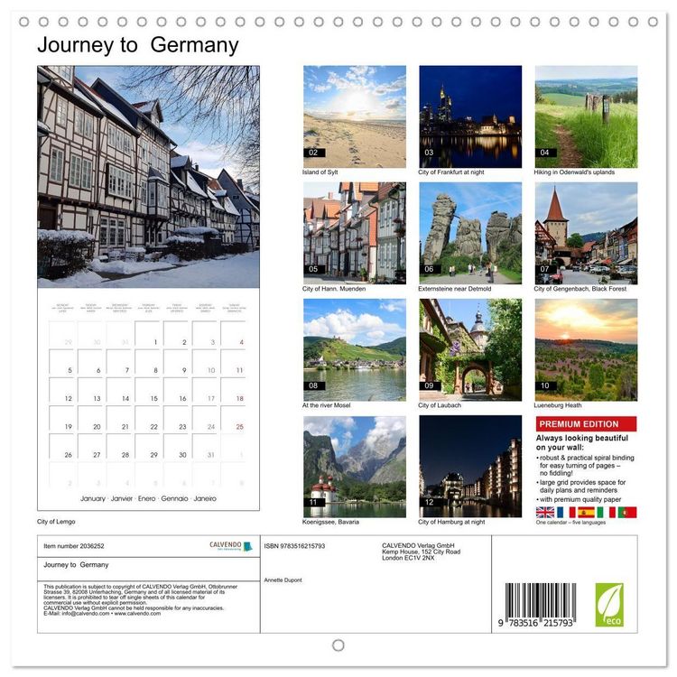 Produktbild: Dupont, A: Journey to Germany (Wall Calendar 2026 12 &times; 12 In
