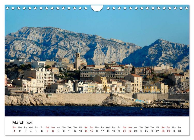 Produktbild: Marseille Coast and Corniche (Wall Calendar 2026 DIN A4 landscape), CALVENDO 12 Month Wall Calendar