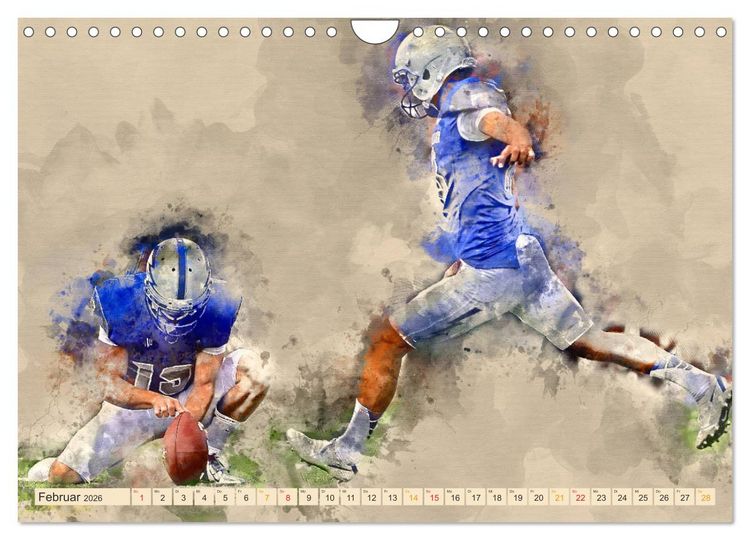Produktbild: American Football - einfach cool (Wandkalender 2026 DIN A4 quer), CALVENDO Monatskalender