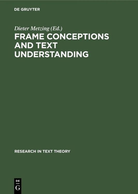 Produktbild: Frame Conceptions and Text Understanding
