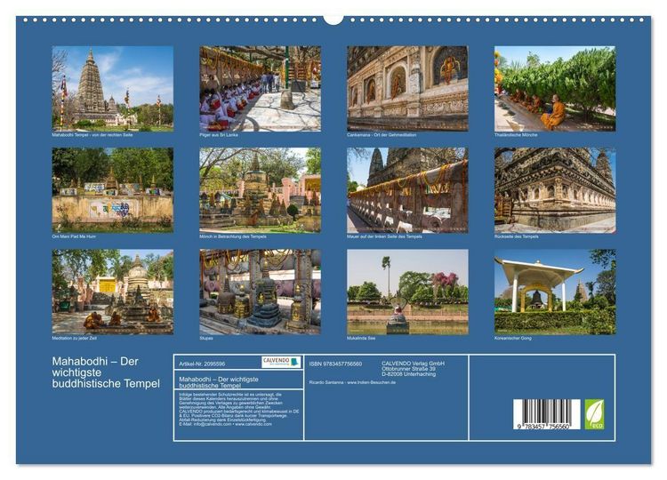 Produktbild: Mahabodhi &ndash; Der wichtigste buddhistische Tempel (hochwertiger Premium Wandkalender 2026 DIN A2 quer), Kunstdruck in Hochglanz