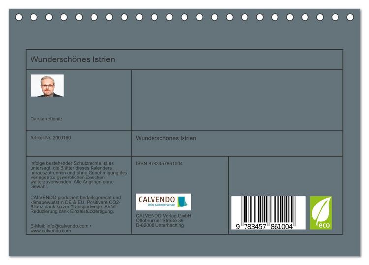 Produktbild: Wundersch&ouml;nes Istrien (Tischkalender 2026 DIN A5 quer), CALVENDO Monatskalender