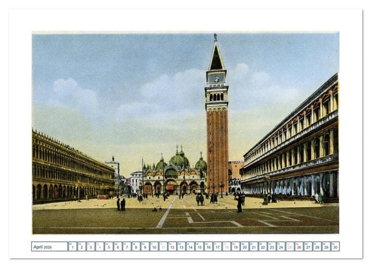 Produktbild: Erinnerungen an das alte Venedig: Historische Stiche von der Lagunenstadt (hochwertiger Premium Wandkalender 2026 DIN A2 quer), Kunstdruck in Hochglanz