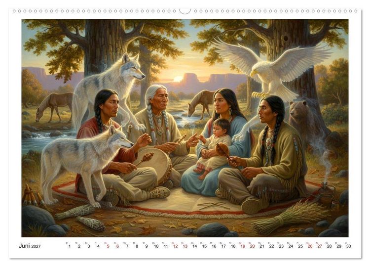 Produktbild: In Verbindung mit dem Land und den Ahnen (hochwertiger Premium Wandkalender 2027 DIN A2 quer), Kunstdruck in Hochglanz