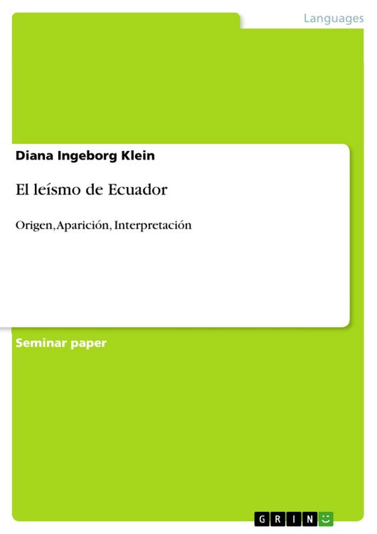 Produktbild: El le&iacute;smo de Ecuador