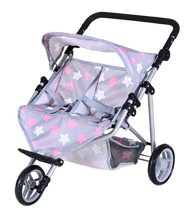 Produktbild: Knorrtoys 16744 - Zwillingspuppenwagen Duo Princess Grey, klappbar, Schieberh&ouml;he: 33-62cm
