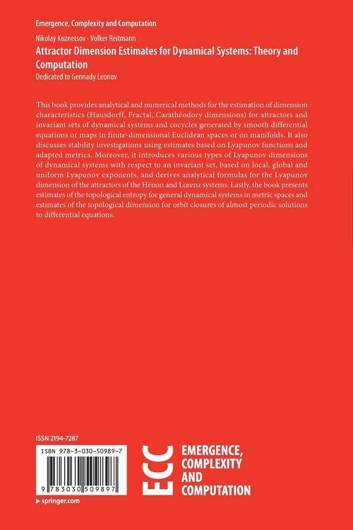 Produktbild: Attractor Dimension Estimates for Dynamical Systems: Theory and Computation