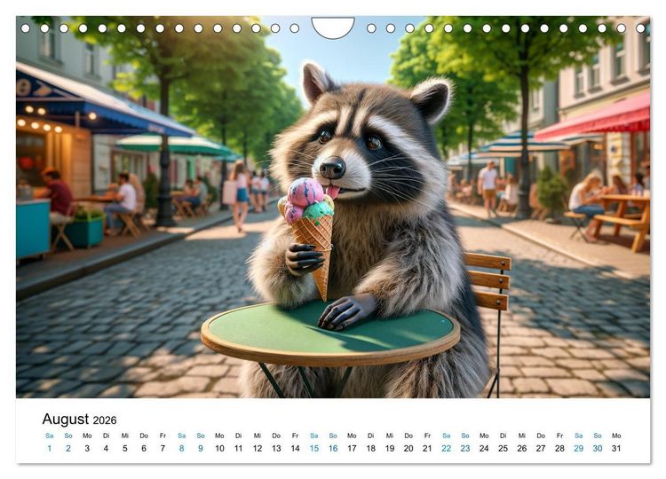 Produktbild: Lustige Waschb&auml;ren (Wandkalender 2026 DIN A4 quer), CALVENDO Monatskalender