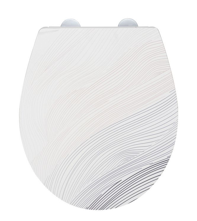 Produktbild: WC-Sitz Mod. Menin, mehrfarbig, Duroplast, Edelstahl, 38x44,5 cm, easy-close Absenkautomatik
