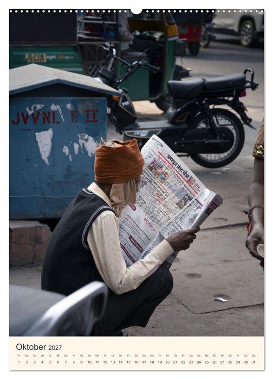 Produktbild: Stra&szlig;enleben in Rajasthan (Wandkalender 2027 DIN A2 hoch), CALVENDO Monatskalender