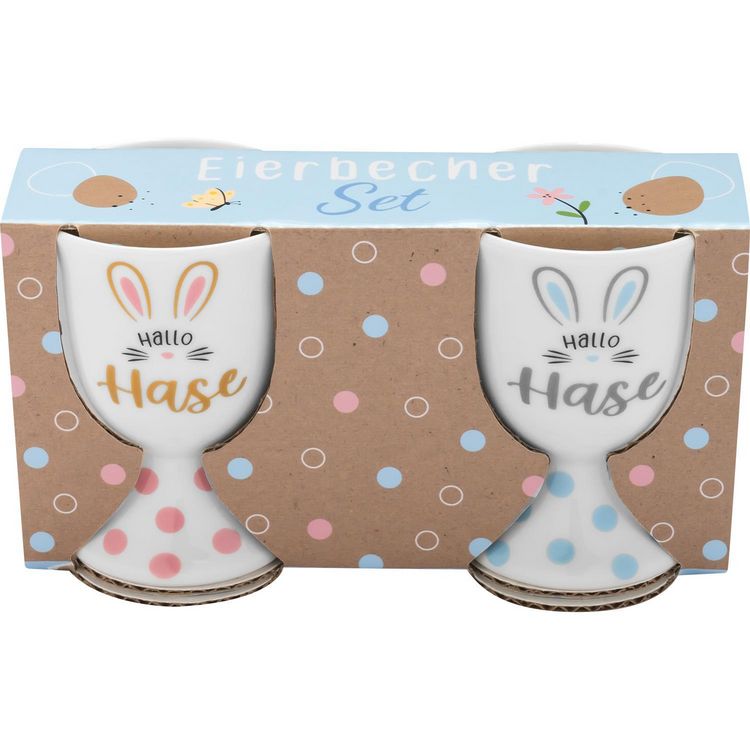 Eierbecher-Set Motiv 'Hallo Hase'