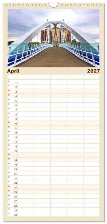 Produktbild: Familienplaner 2027 - Faszination Manchester mit 5 Spalten (Wandkalender, 21 x 45 cm) CALVENDO