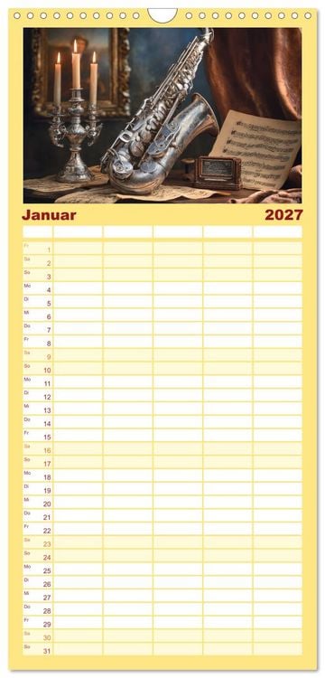 Produktbild: Familienplaner 2027 - Klang der Ewigkeit mit 5 Spalten (Wandkalender, 21 x 45 cm) CALVENDO