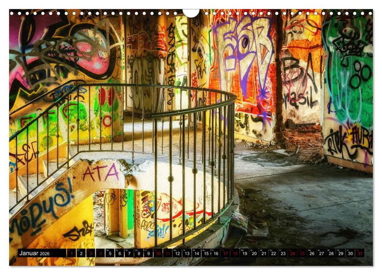 Produktbild: Lost Places Graffiti (Wandkalender 2026 DIN A3 quer), CALVENDO Monatskalender
