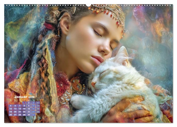 Produktbild: Zeichen der Liebe &ndash; Malerische Fantasiewerke (Wandkalender 2026 DIN A2 quer), CALVENDO Monatskalender