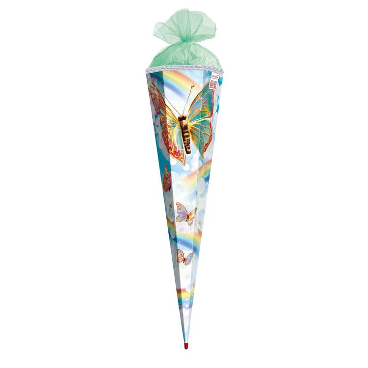 Produktbild: Motivschult&uuml;te, Rainbow Butterfly, 85 cm, Soundmodul, Glitzerborte