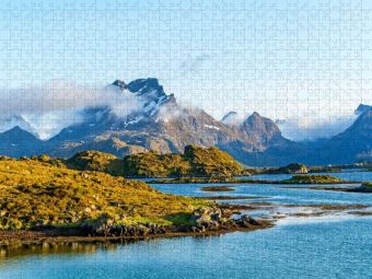 Produktbild: CALVENDO Puzzle Fjord-Landschaft, Lofoten | 1000 Teile Lege-Gr&ouml;&szlig;e 64x48cm Foto-Puzzle f&uuml;r gl&uuml;ckliche Stunden