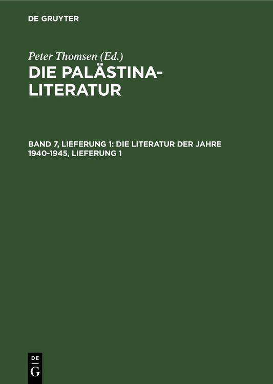 Produktbild: Die Literatur der Jahre 1940-1945, Lieferung 1