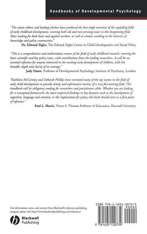 Produktbild: The Blackwell Handbook of Early Childhood Development