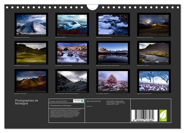 Produktbild: Photographies de Montagne (Calendrier mural 2026 DIN A4 vertical), CALVENDO calendrier mensuel