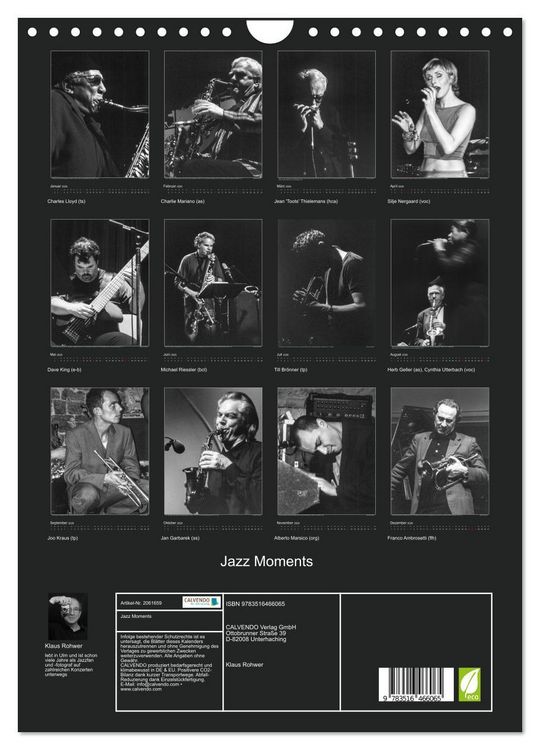 Produktbild: Jazz Moments (Wandkalender 2026 DIN A4 hoch), CALVENDO Monatskalender