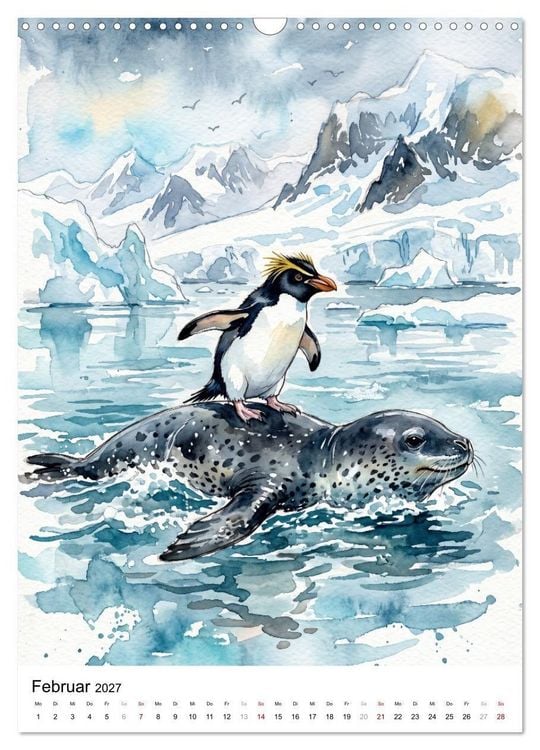 Produktbild: Coole Pinguine (Wandkalender 2027 DIN A3 hoch), CALVENDO Monatskalender