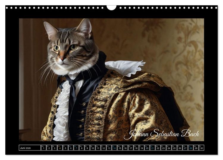 Produktbild: Katzen der Ber&uuml;hmtheiten - Ein Jahr voller ikonischer Schnurrhaare (Wandkalender 2026 DIN A3 quer), CALVENDO Monatskalender