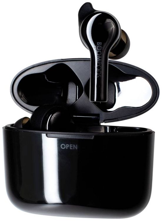 Produktbild: Boompods Bassline GO In Ear Kopfh&ouml;rer Bluetooth&reg; Schwarz Headset, Lautst&auml;rkeregelung, Schwei&szlig;resistent, Touch-Steuerung