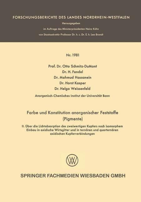 Produktbild: Farbe und Konstitution anorganischer Feststoffe (Pigmente)