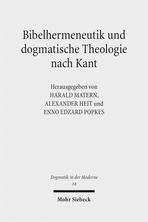 Produktbild: Bibelhermeneutik und dogmatische Theologie nach Kant