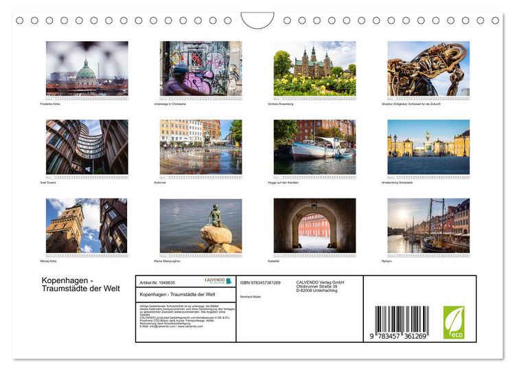 Produktbild: Kopenhagen - Traumst&auml;dte der Welt (Wandkalender 2026 DIN A4 quer), CALVENDO Monatskalender