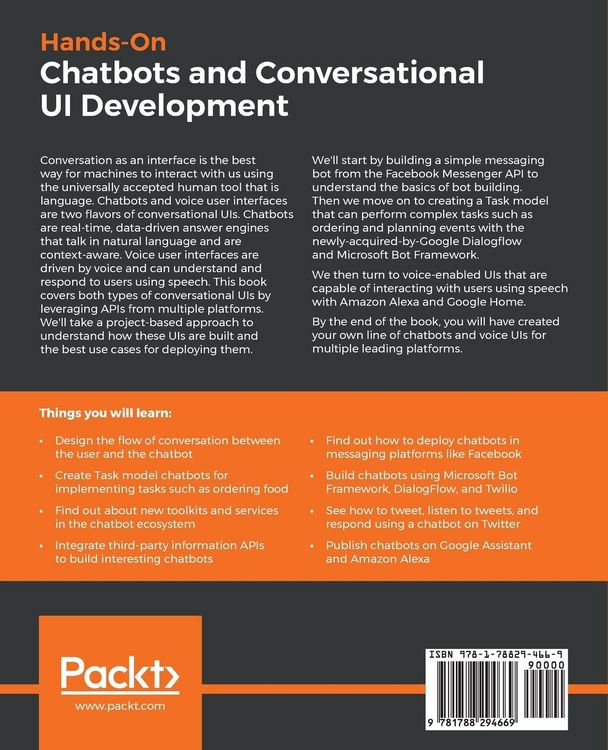 Produktbild: Hands-On Chatbots and Conversational UI Development