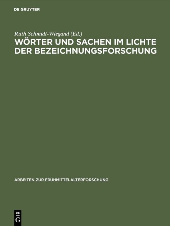 Produktbild: W&ouml;rter und Sachen im Lichte der Bezeichnungsforschung