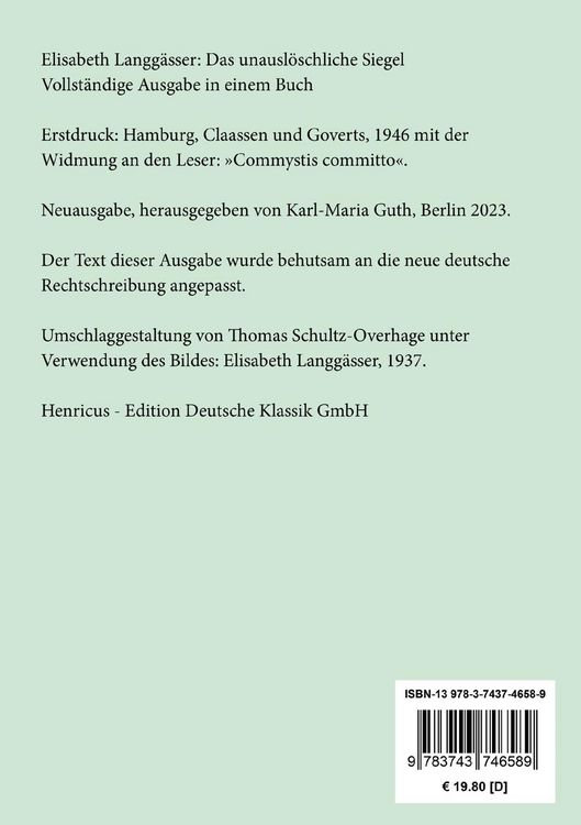 Produktbild: Das unausl&ouml;schliche Siegel
