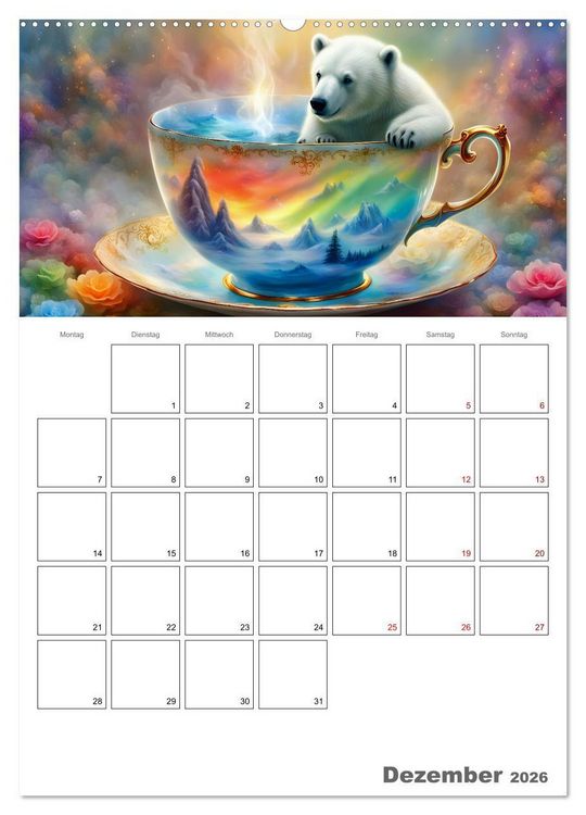 Produktbild: Tierische Kaffee Gesellschaft (Wandkalender 2026 DIN A2 hoch), CALVENDO Monatskalender