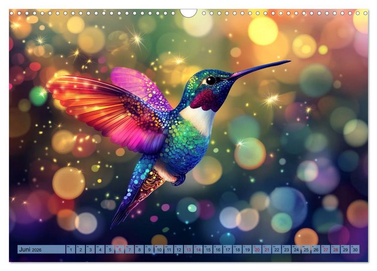 Produktbild: Fliegende Kunstwerke - Kolibris (Wandkalender 2026 DIN A3 quer), CALVENDO Monatskalender